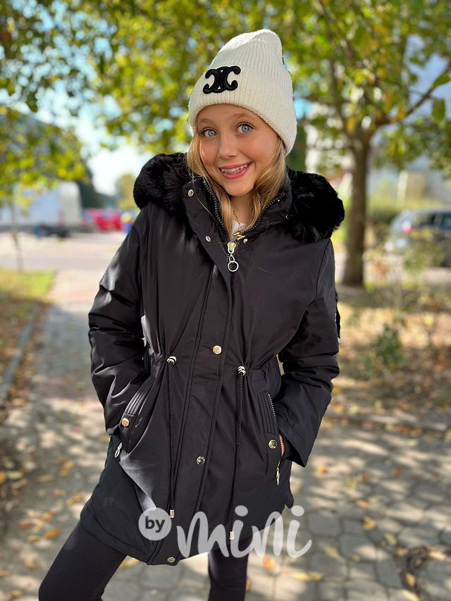 Černá zimní sporty parka