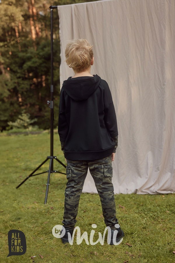 All for kids mikina FUTURE black/army
