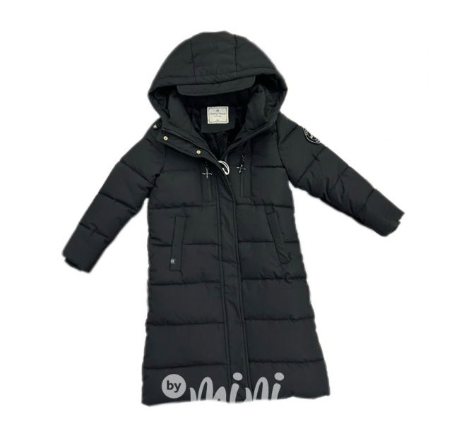 Maxi dlouhý zimní kabát DESIGN černý