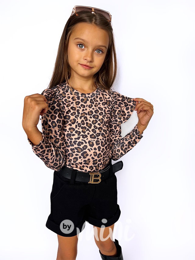 Leopard blůzka s řasením