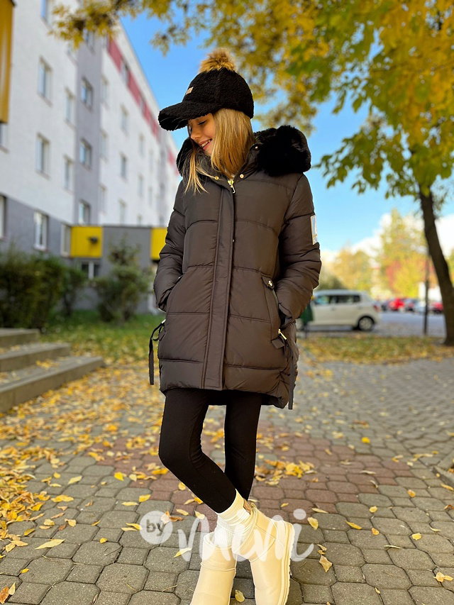 Zimní kabát Lucky girl černý