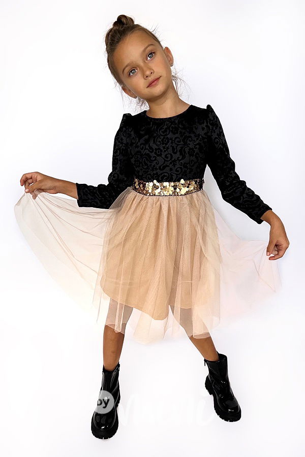 PREMIUM slavnostní šaty s béžovou tylovou sukní