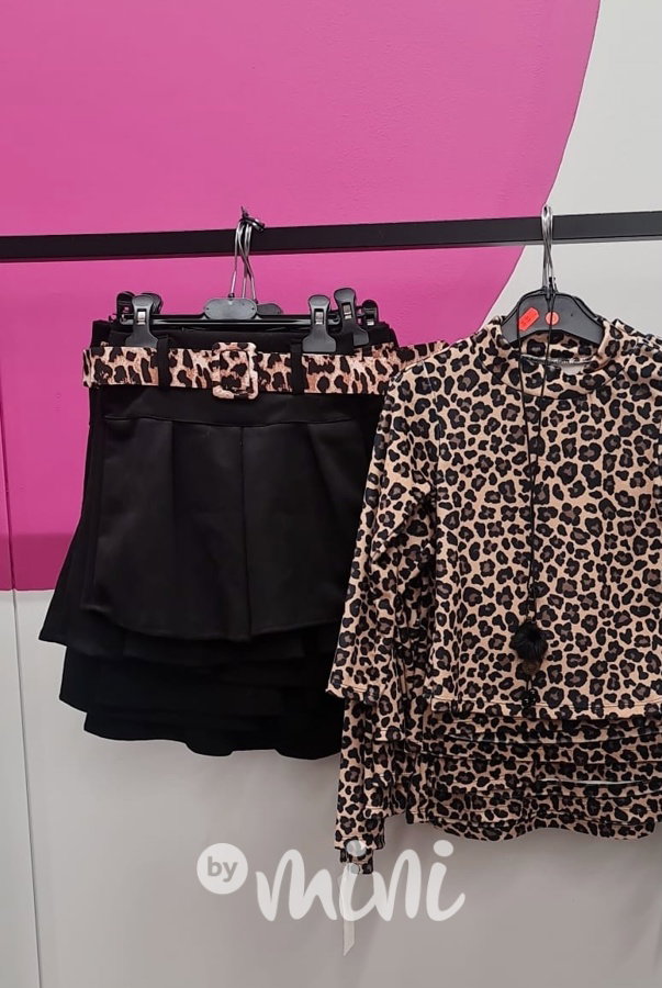 Černá sukně s leopard páskem