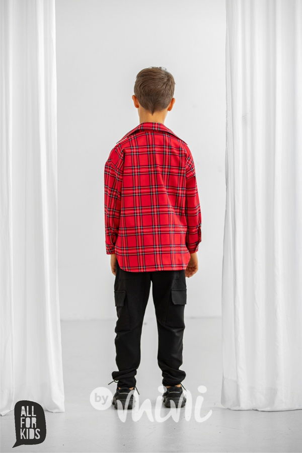 All for kids red karo košile