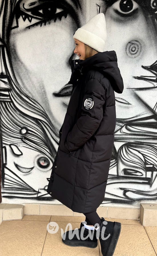 Maxi dlouhý zimní kabát SPORTY black