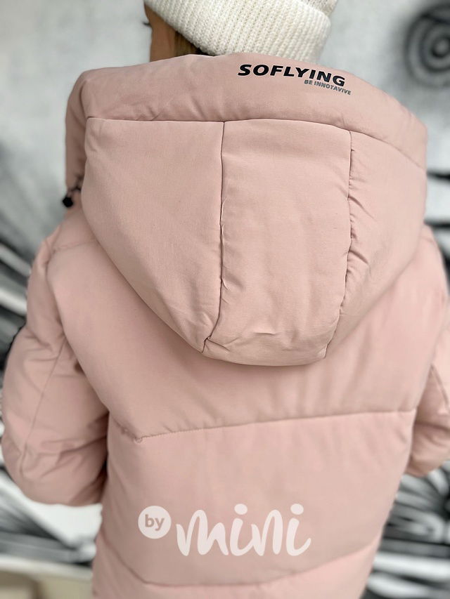 Maxi dlouhý zimní kabát SPORTY pudder pink
