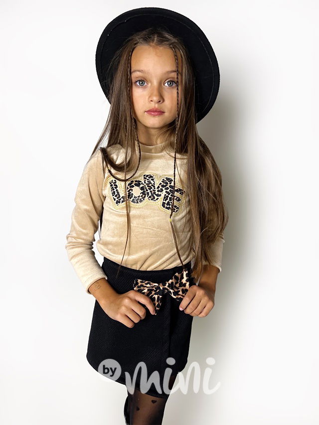 Teplé černé sukňokraťasy s mašlí