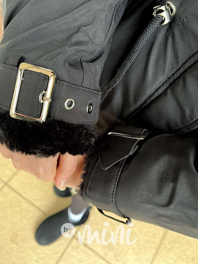 Zimní kožíšková parka černá