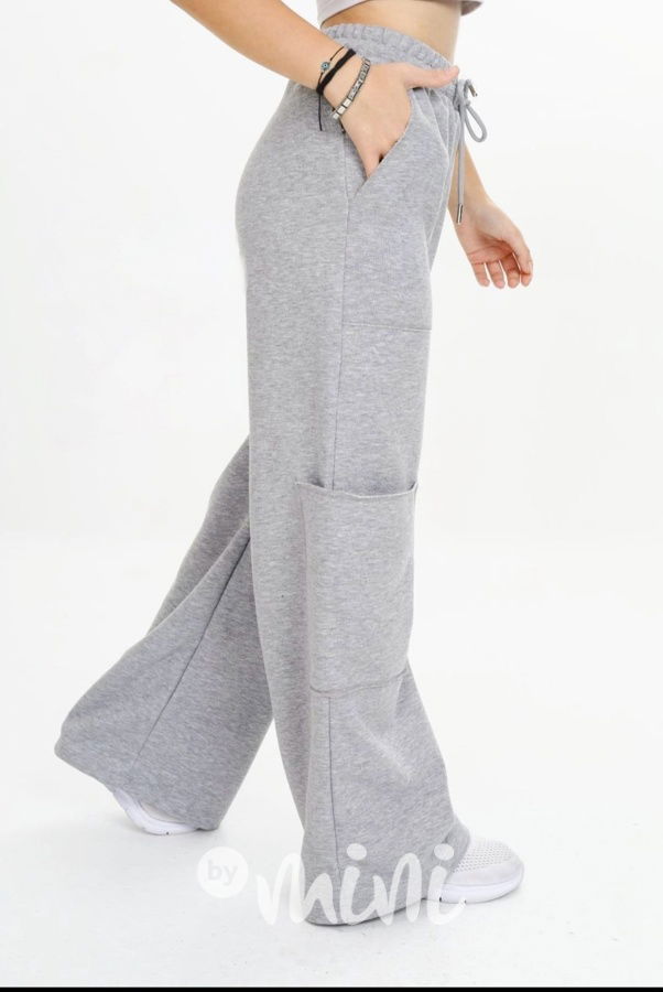 Volné teplejší relaxed tepláky GREY