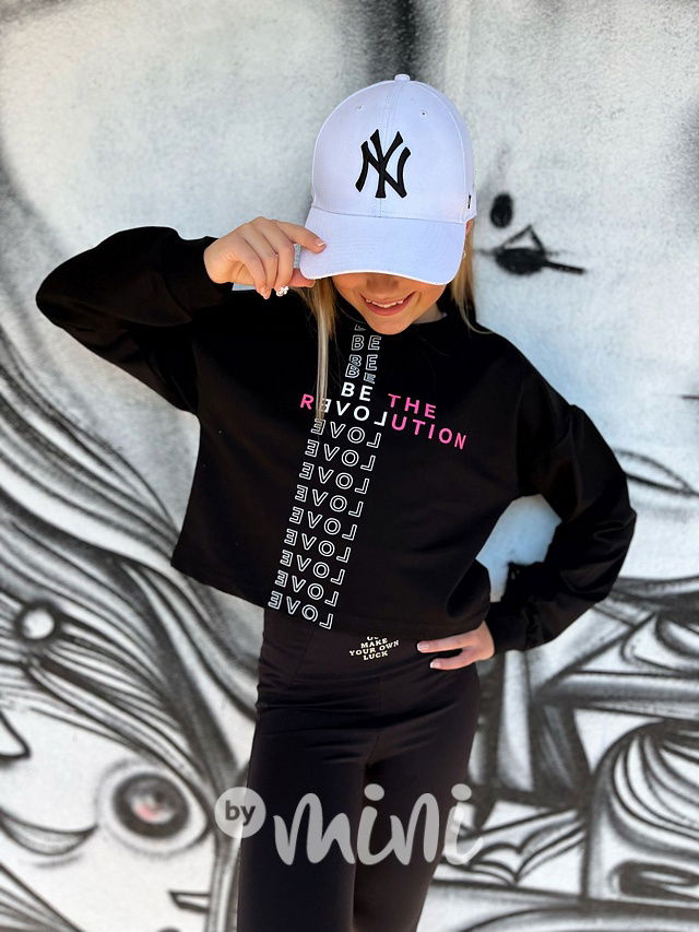 Revolution crop mikina černá