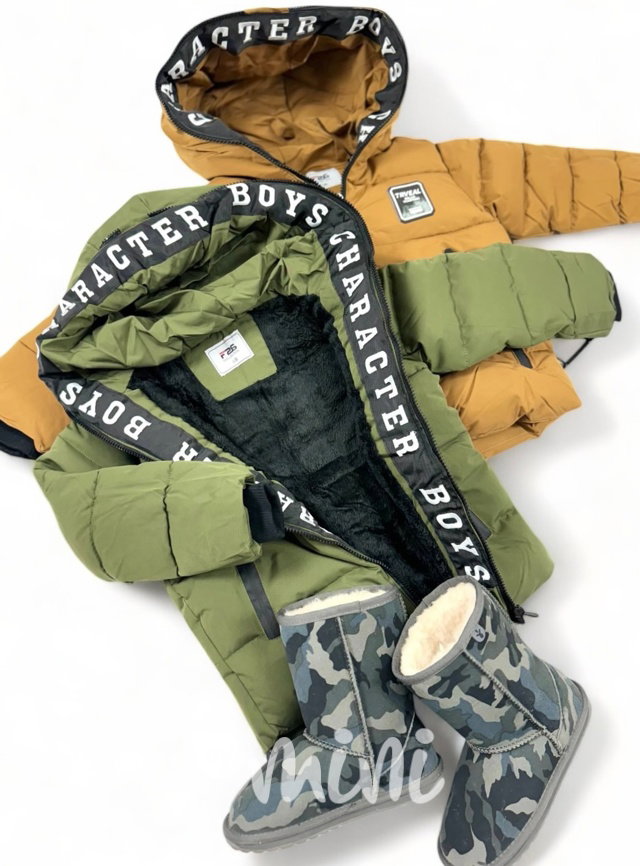 Zimní bunda Character boys khaki