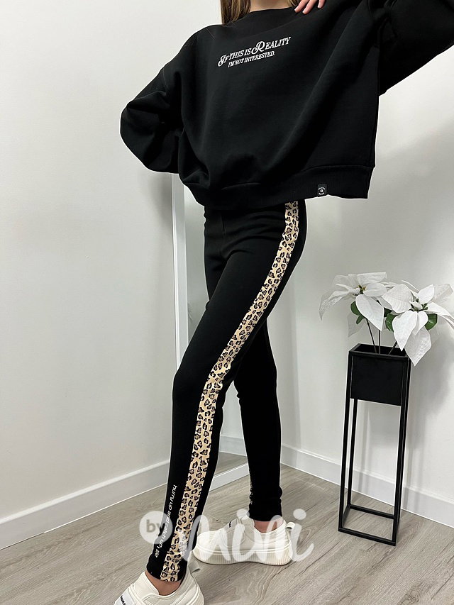 Zateplené legíny black/leopard
