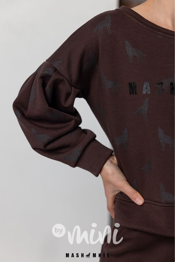 Mash Mnie mikina WOLF choco