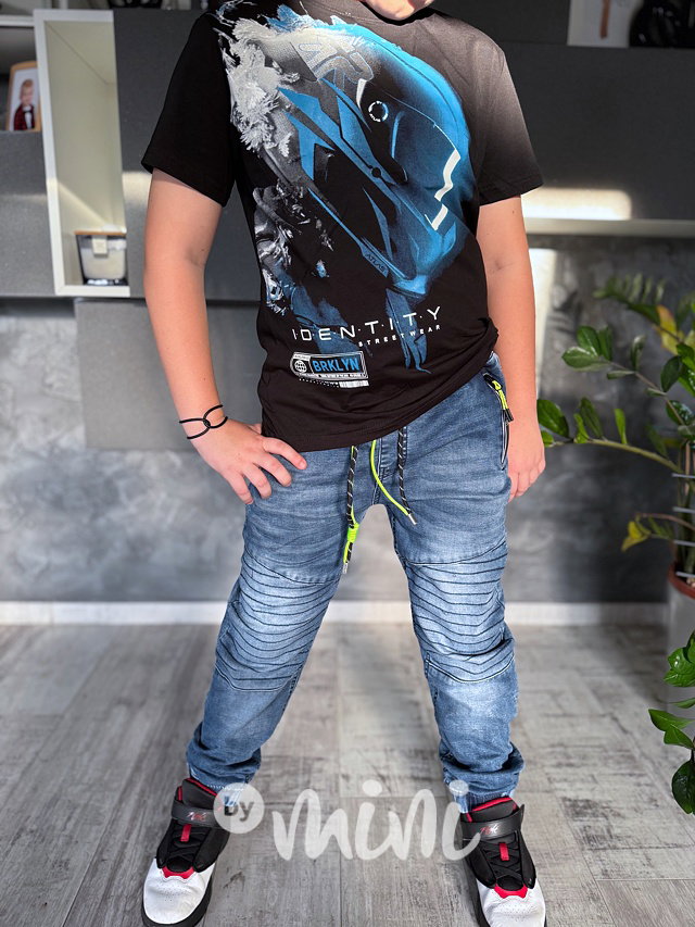 Blue jeans biker