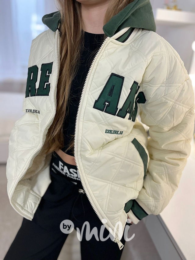 DREAM prošívaná bomber bunda cream