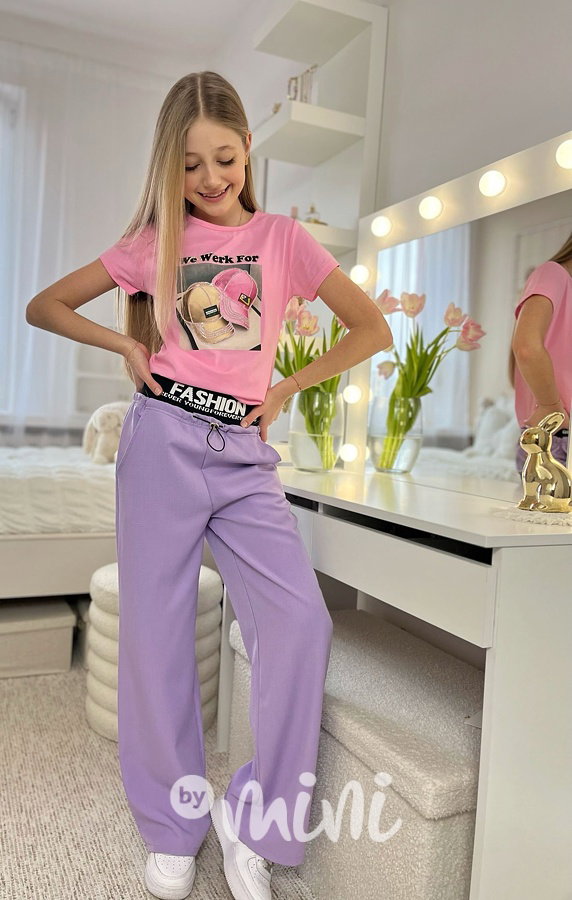 Triko WERK s kamínky pink