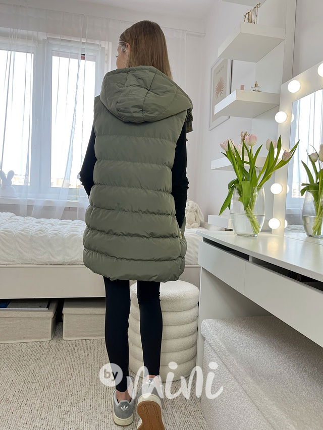 Jarní long vesta khaki