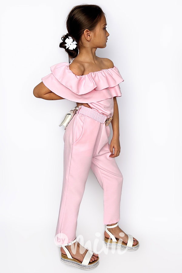 Elegantní overal s páskem pink