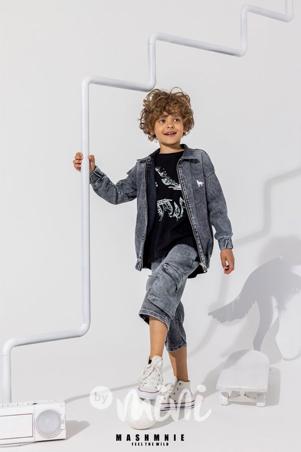 Mash Mnie cargo denim shorts ice black