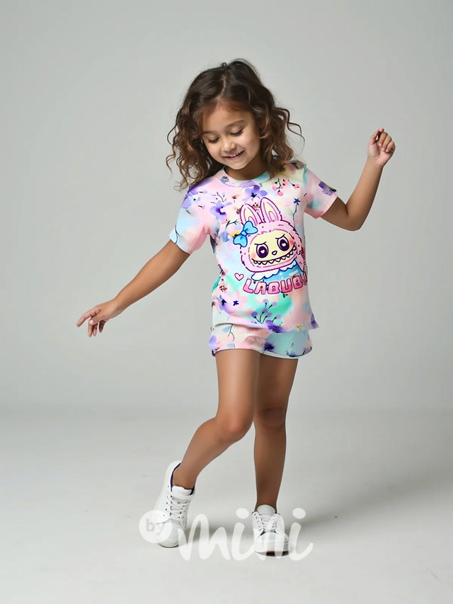 Žebrované triko Labubu lila