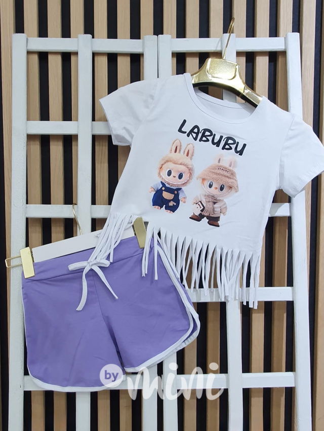 Labubu letní set white/lila