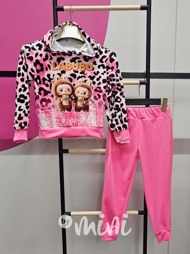 Labubu & Fanta soft velur souprava pink