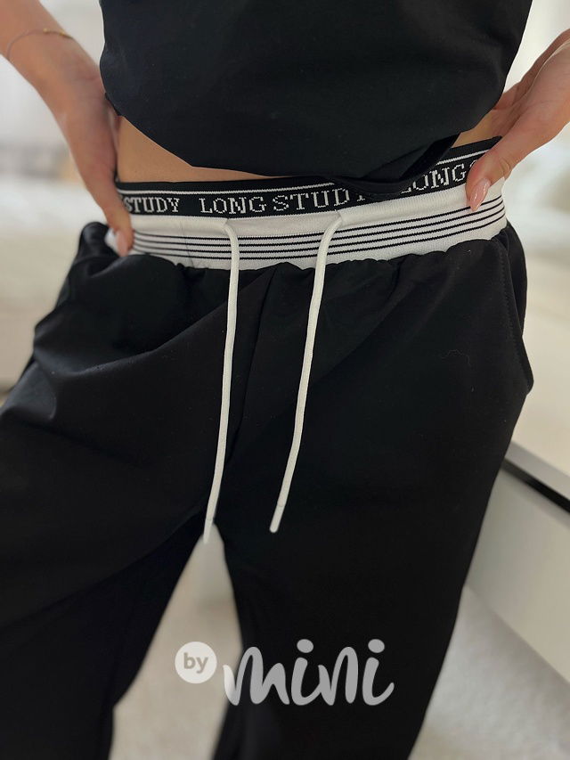 Maxi volné barel tepláky černé