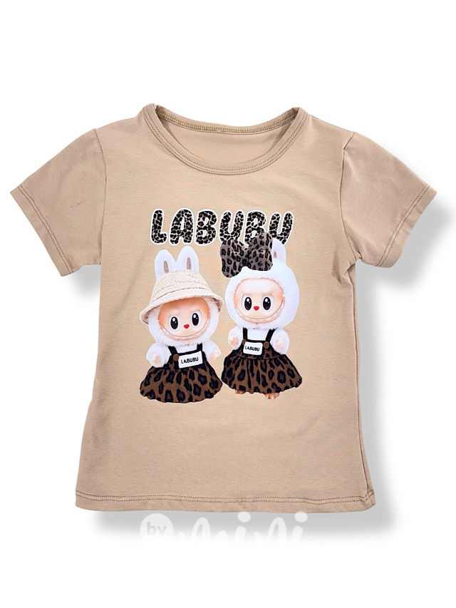 Labubu triko leopard béžové