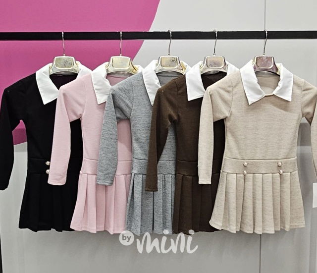 Podzimní šaty s límečkem pink