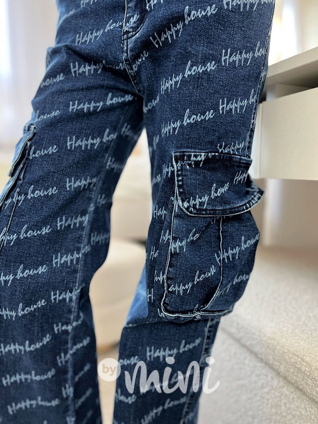 Happy denim cargo džíny