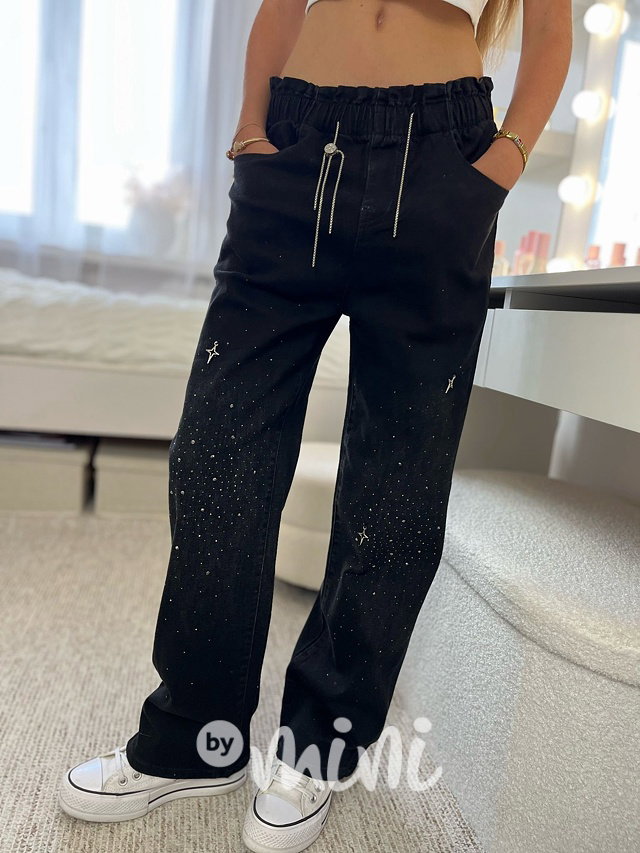 Black denim volné džíny STAR