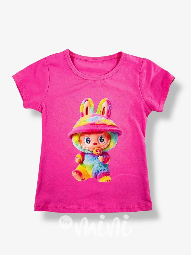 Labubu triko RAINBOW růžové