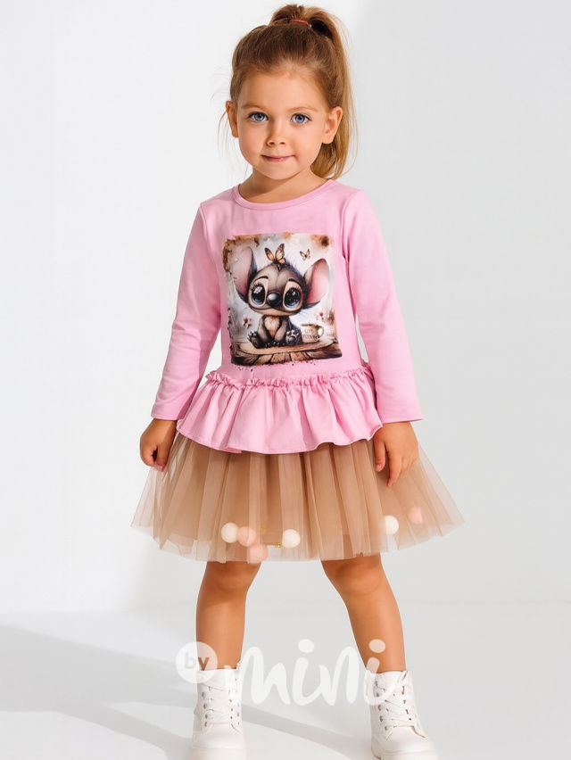 STITCH luxury tylové šaty s pompony
