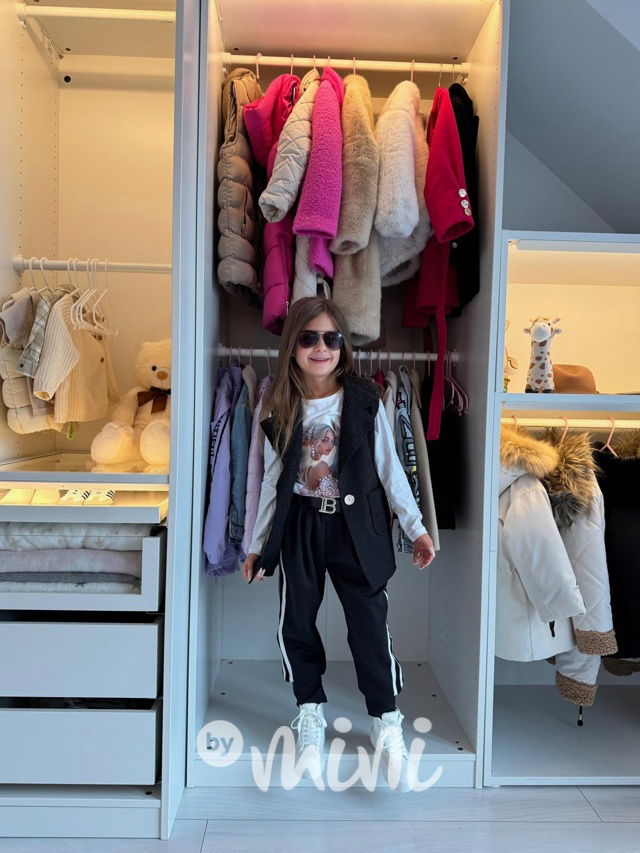 Flauš long vesta černá