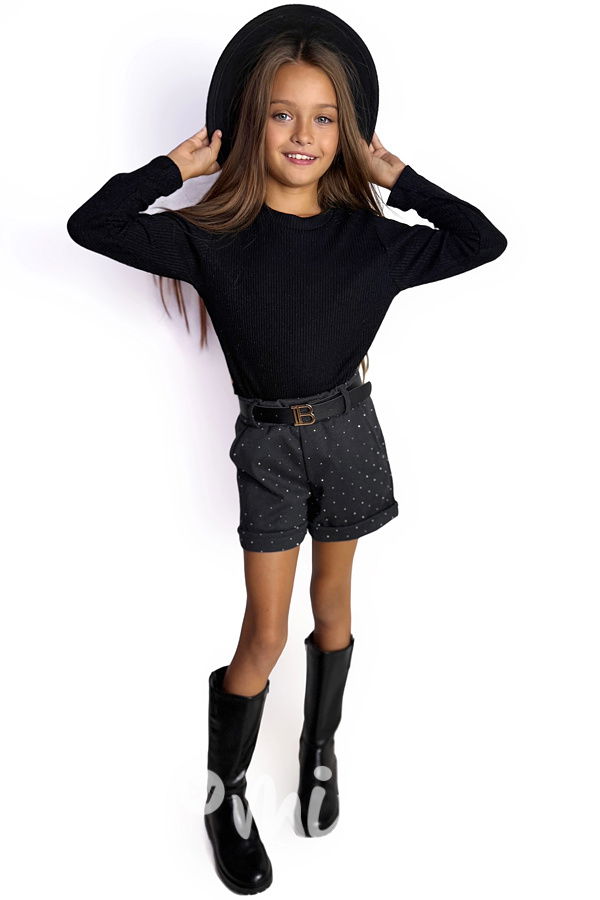 Černý stretch svetřík s knoflíčky