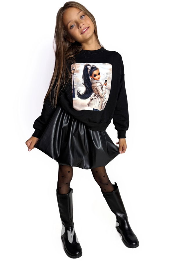 Eco leather balonová sukně MIA černá