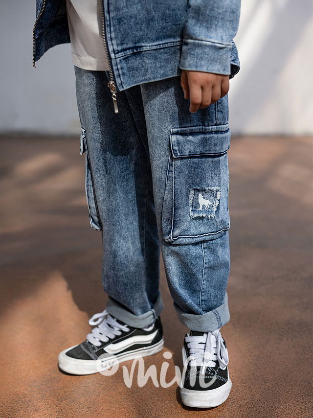 Mash Mnie soft blue denim cargo kapsáče WOLF
