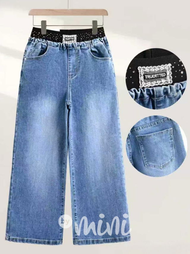 Volné lounge džíny s kamínky