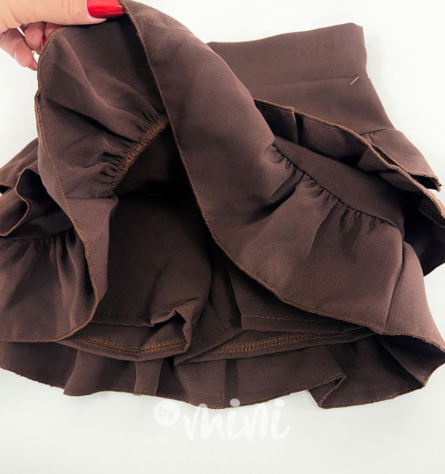 Vrstvená sukně hnědá