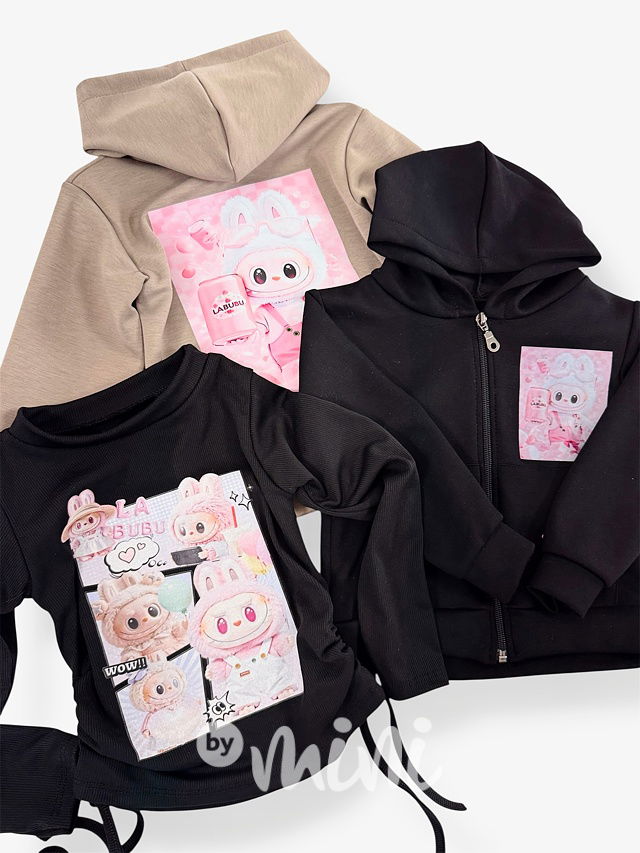 Labubu mikina černá