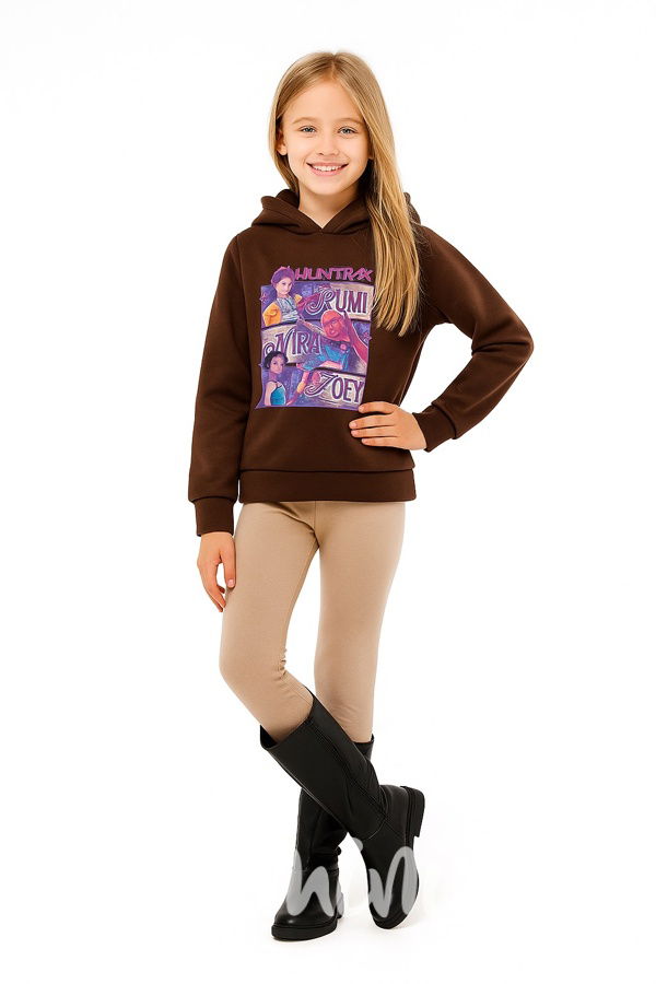 Huntrix hoodie mikina chocolate