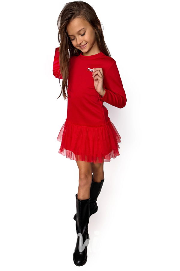 Tunikové šaty s tylem MIA červené