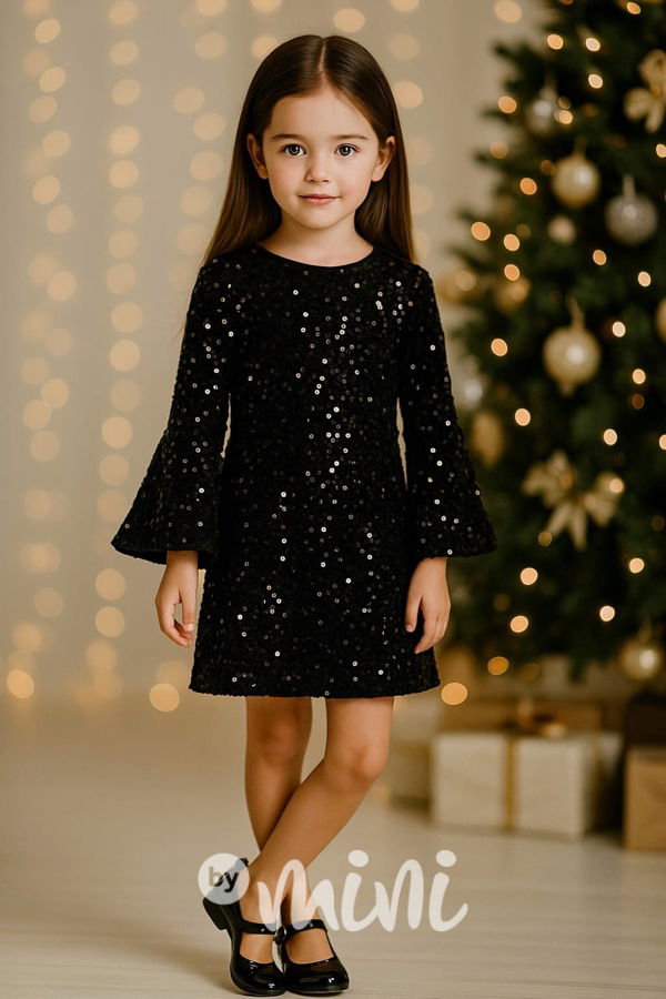 BOW flitr šaty černé