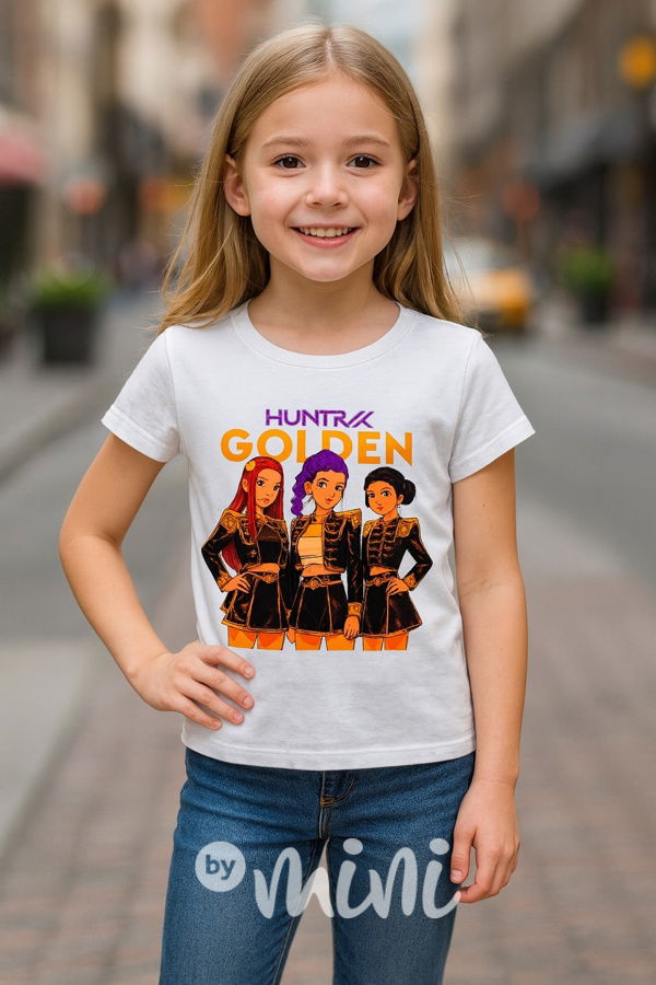 Demon Hunters triko GOLDEN bílé