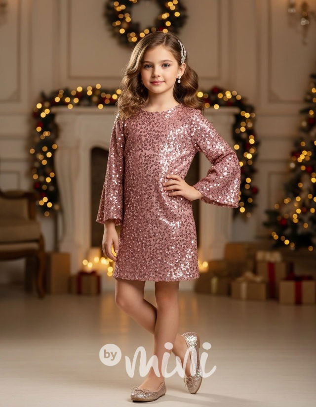 BOW flitr šaty růžové