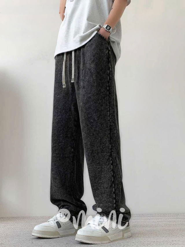 Volné baggy tepláky soft denim