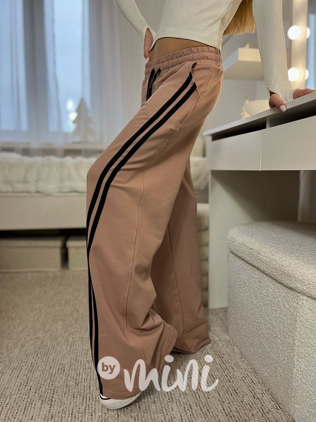 Fashion lounge volné tepláky pudrové