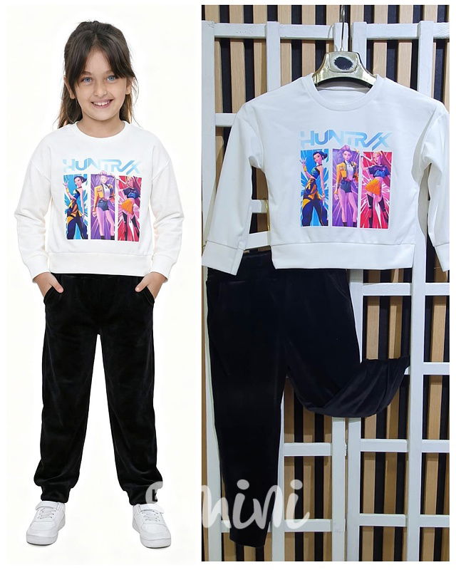 Demon Hunters soft velur souprava black/white