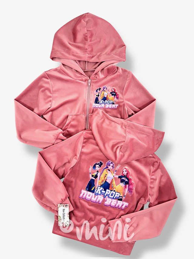 Demon Hunters soft velur mikina BEAT růžová