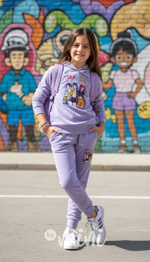 Huntrix soft velur souprava fialová